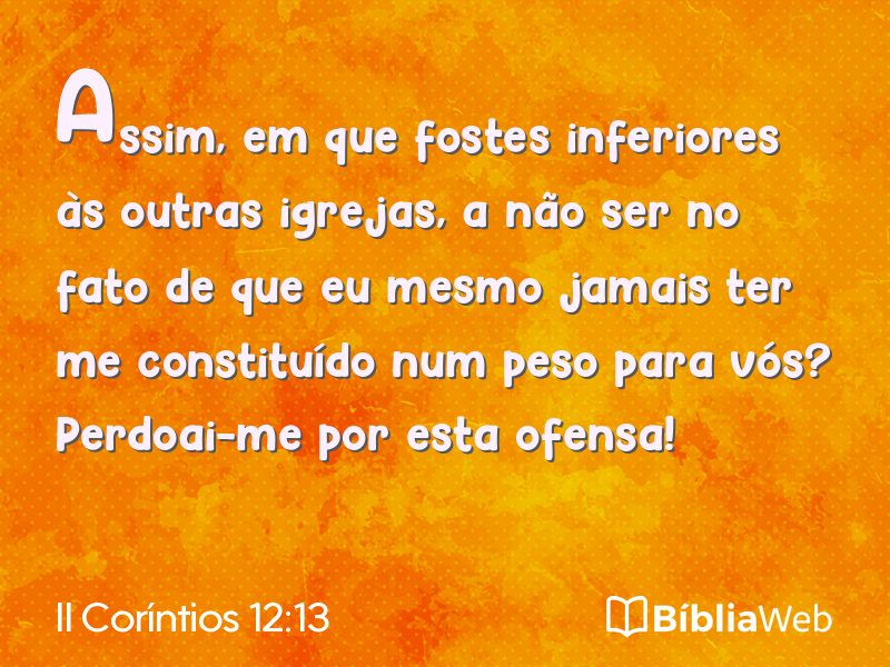 II Coríntios 12:13 em imagem para compartilhar