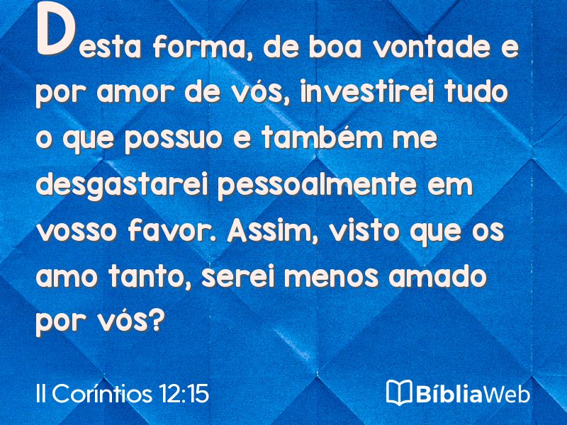 II Coríntios 12:15 em imagem para compartilhar
