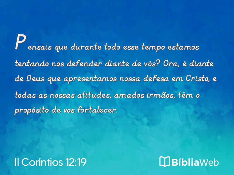 II Coríntios 12:19 em imagem para compartilhar