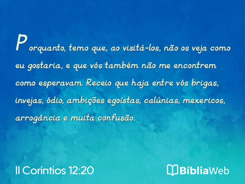 II Coríntios 12:20 em imagem para compartilhar