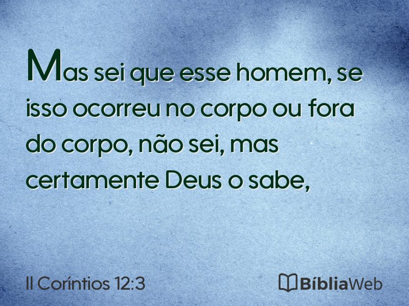 II Coríntios 12:3 em imagem para compartilhar