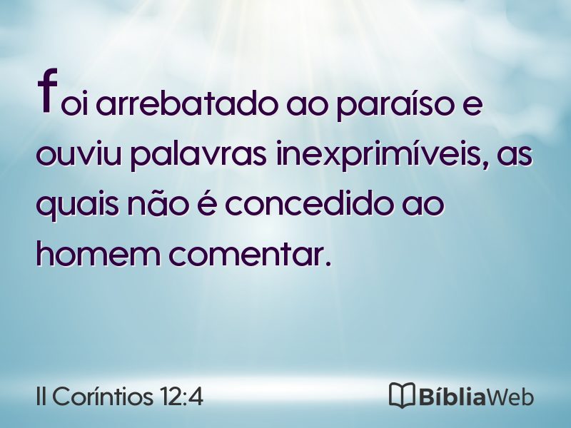 II Coríntios 12:4 em imagem para compartilhar