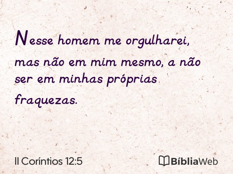 II Coríntios 12:5 em imagem para compartilhar