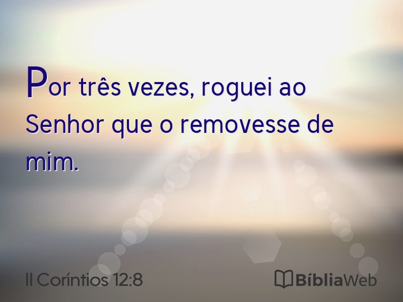 II Coríntios 12:8 em imagem para compartilhar