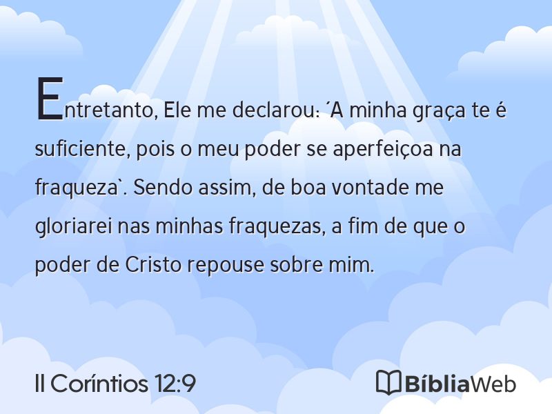 II Coríntios 12:9 em imagem para compartilhar