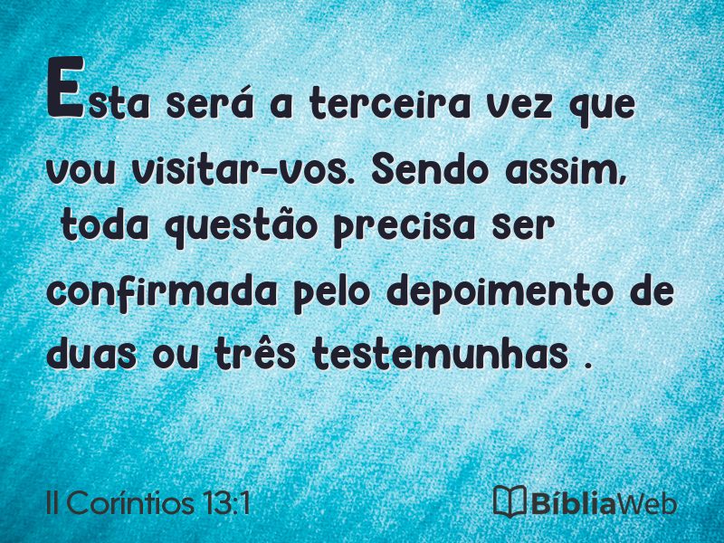 II Coríntios 13:1 em imagem para compartilhar