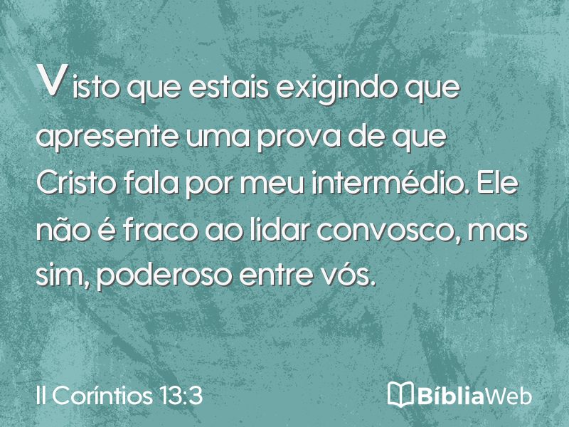 II Coríntios 13:3 em imagem para compartilhar