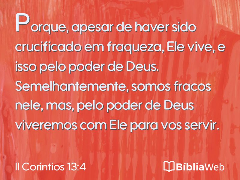 II Coríntios 13:4 em imagem para compartilhar