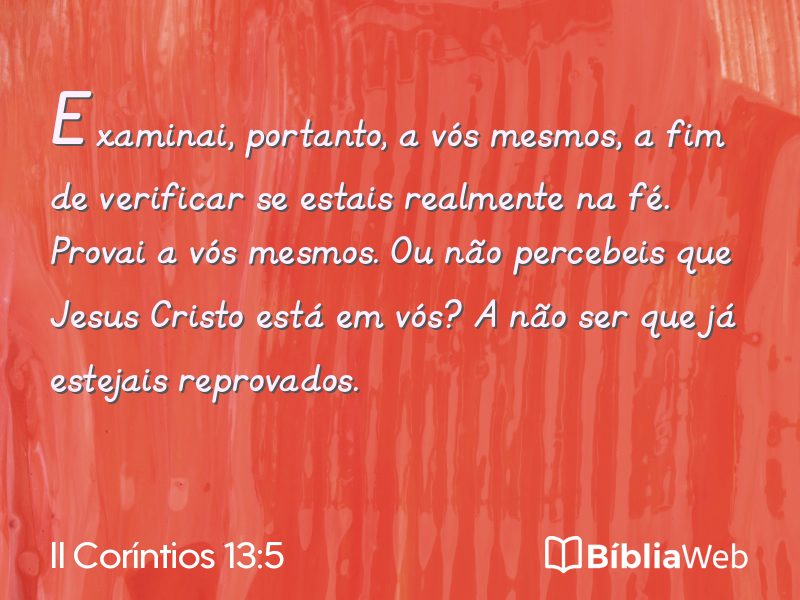 II Coríntios 13:5 em imagem para compartilhar