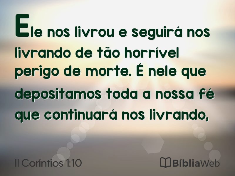 II Coríntios 1:10 em imagem para compartilhar