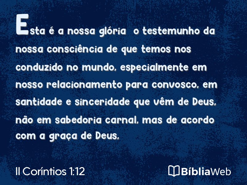 II Coríntios 1:12 em imagem para compartilhar