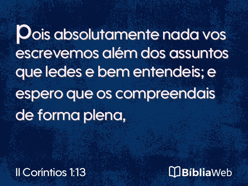 II Coríntios 1:13 em imagem para compartilhar