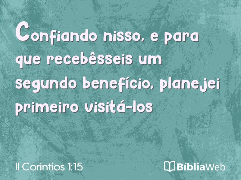II Coríntios 1:15 em imagem para compartilhar