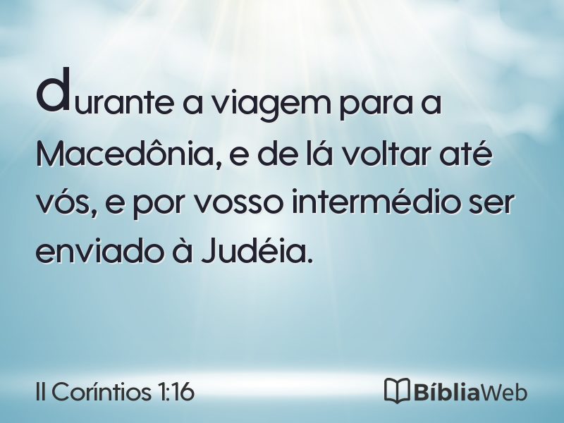 II Coríntios 1:16 em imagem para compartilhar