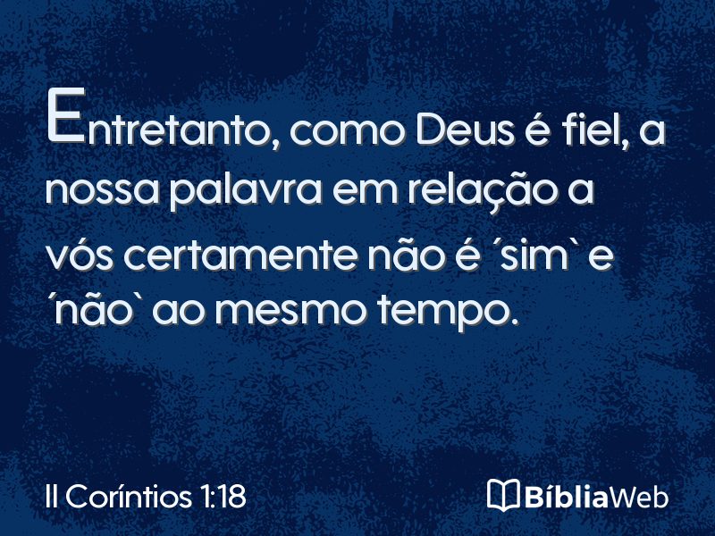 II Coríntios 1:18 em imagem para compartilhar
