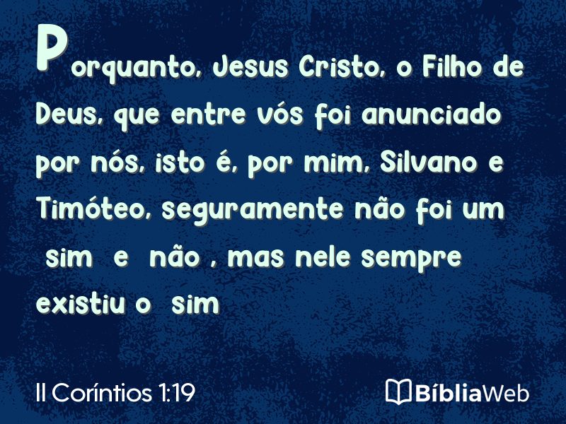 II Coríntios 1:19 em imagem para compartilhar