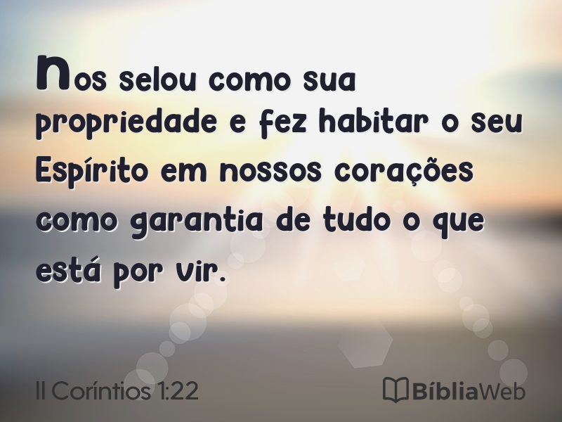 II Coríntios 1:22 em imagem para compartilhar