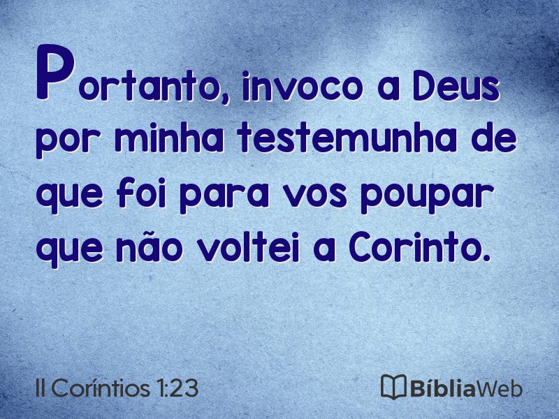 II Coríntios 1:23 em imagem para compartilhar