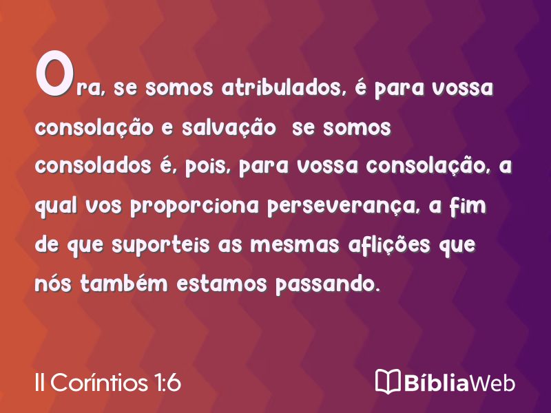II Coríntios 1:6 em imagem para compartilhar