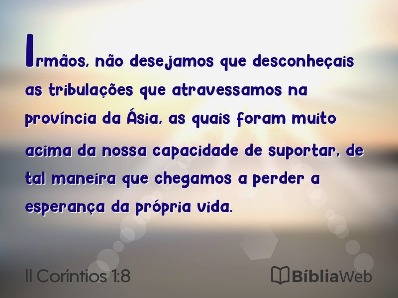 II Coríntios 1:8 em imagem para compartilhar