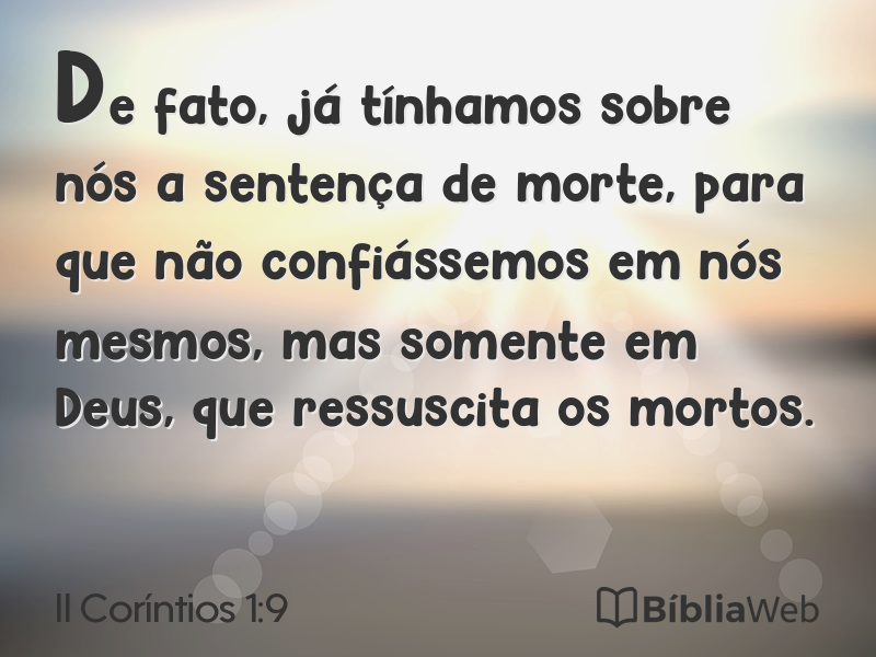 II Coríntios 1:9 em imagem para compartilhar