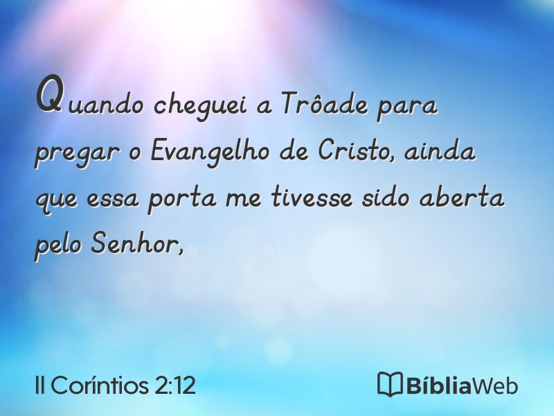 II Coríntios 2:12 em imagem para compartilhar