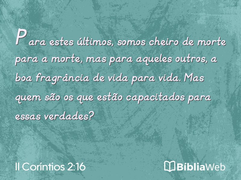 II Coríntios 2:16 em imagem para compartilhar