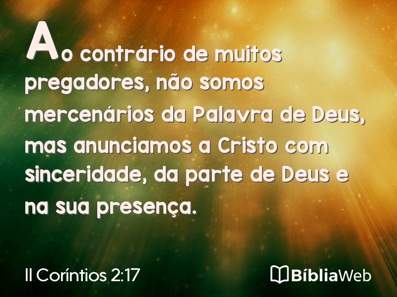 II Coríntios 2:17 em imagem para compartilhar