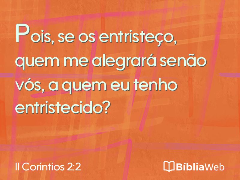 II Coríntios 2:2 em imagem para compartilhar