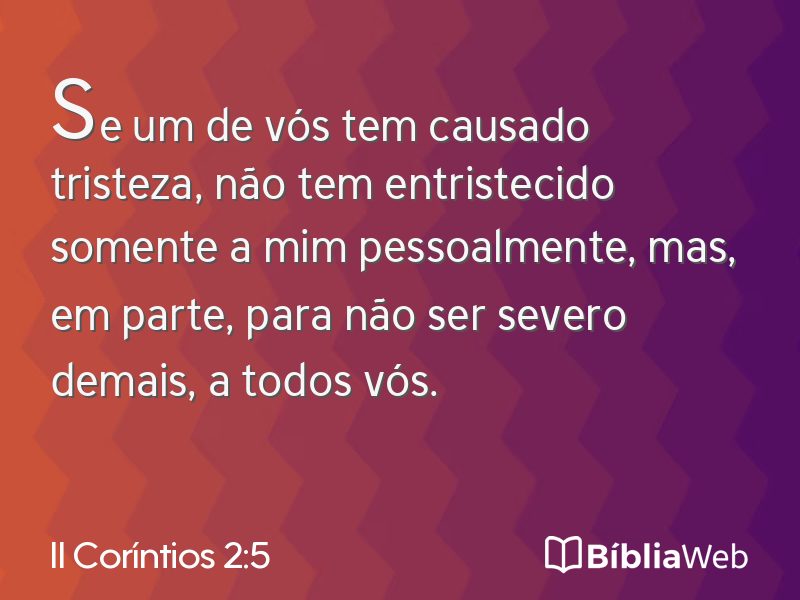 II Coríntios 2:5 em imagem para compartilhar