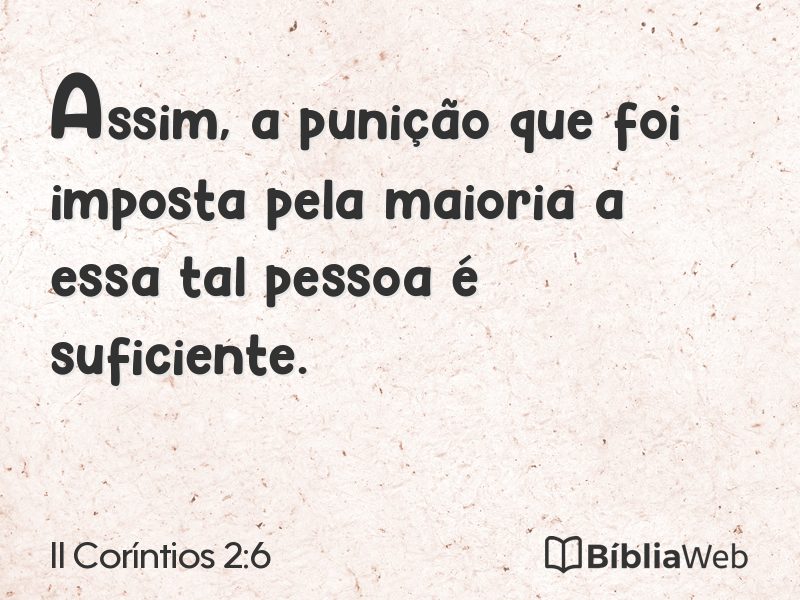 II Coríntios 2:6 em imagem para compartilhar