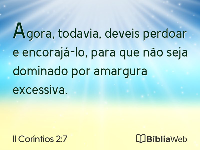 II Coríntios 2:7 em imagem para compartilhar