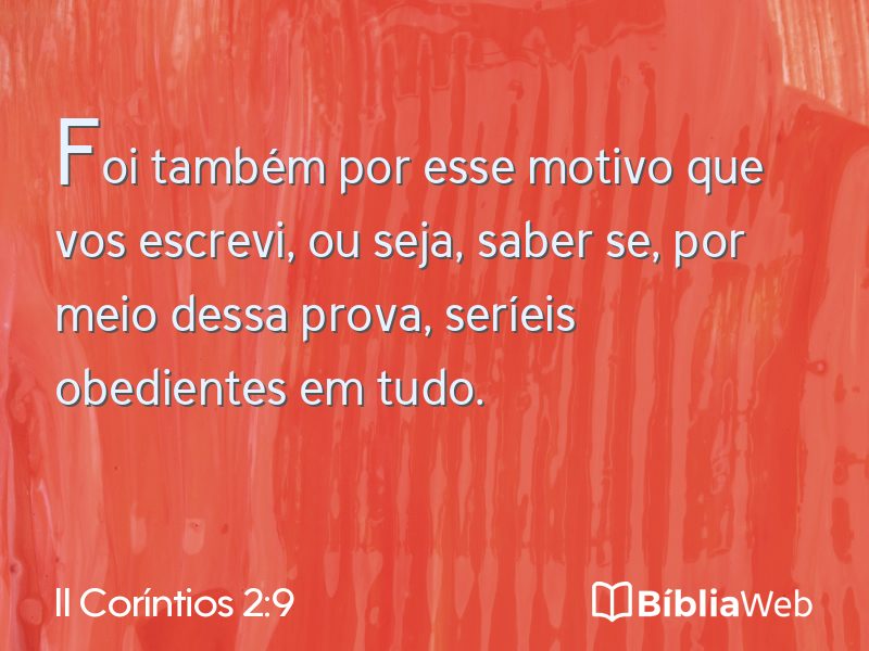 II Coríntios 2:9 em imagem para compartilhar