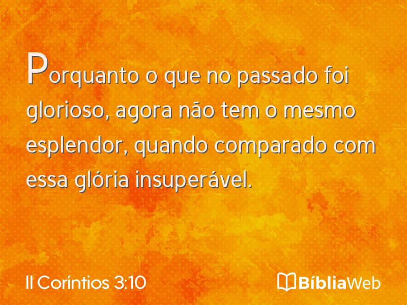II Coríntios 3:10 em imagem para compartilhar