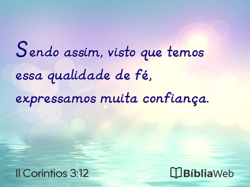 II Coríntios 3:12 em imagem para compartilhar