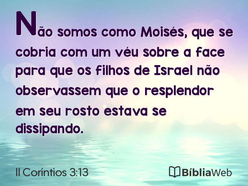 II Coríntios 3:13 em imagem para compartilhar