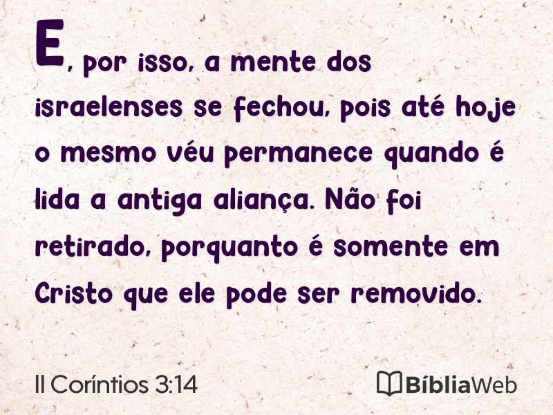 II Coríntios 3:14 em imagem para compartilhar