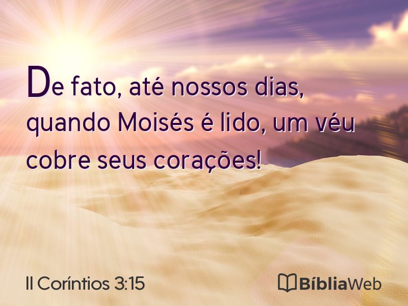 II Coríntios 3:15 em imagem para compartilhar