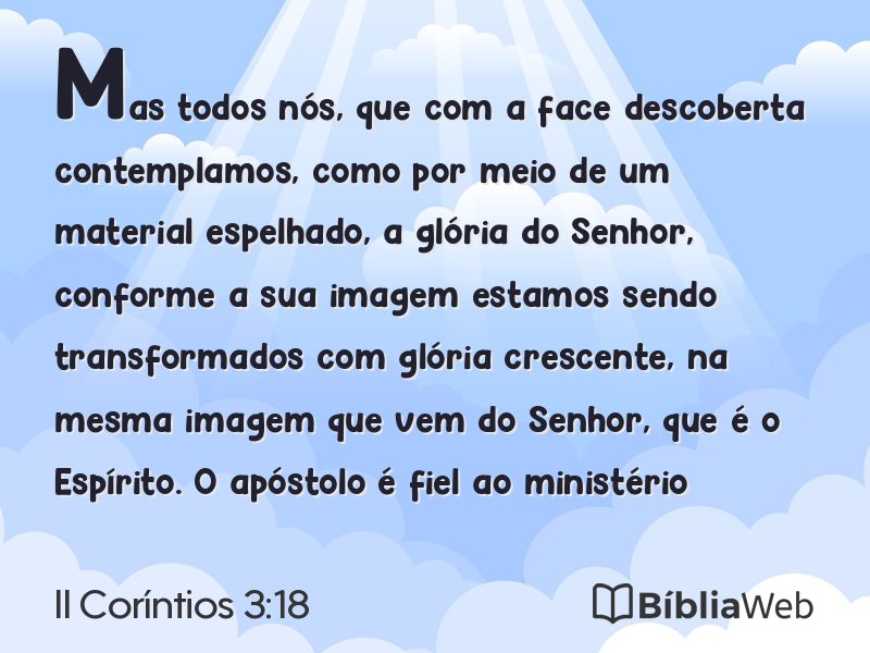 II Coríntios 3:18 em imagem para compartilhar
