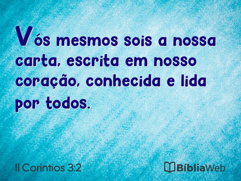 II Coríntios 3:2 em imagem para compartilhar