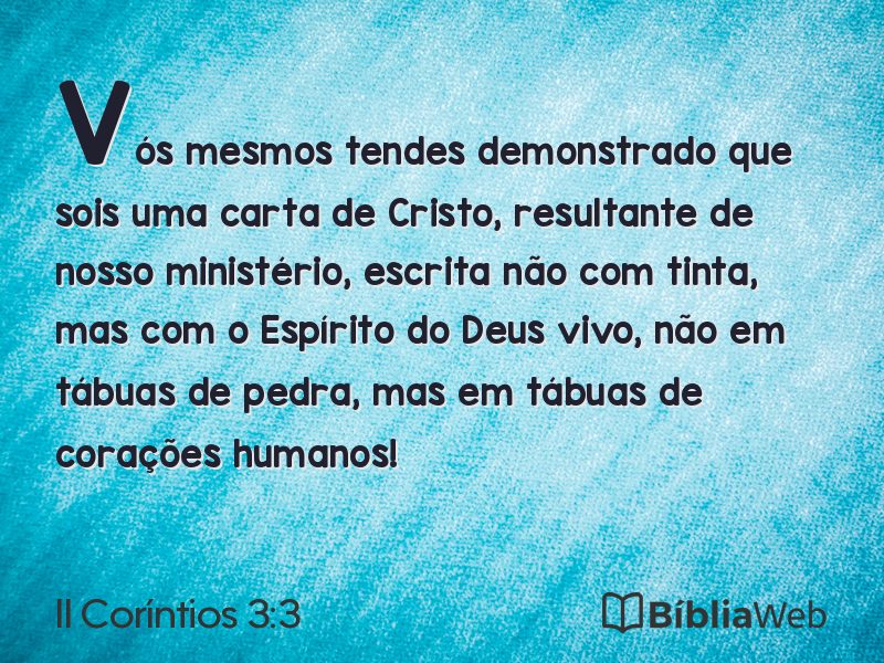 II Coríntios 3:3 em imagem para compartilhar