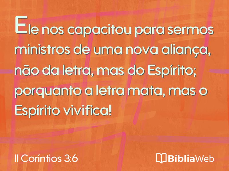 II Coríntios 3:6 em imagem para compartilhar