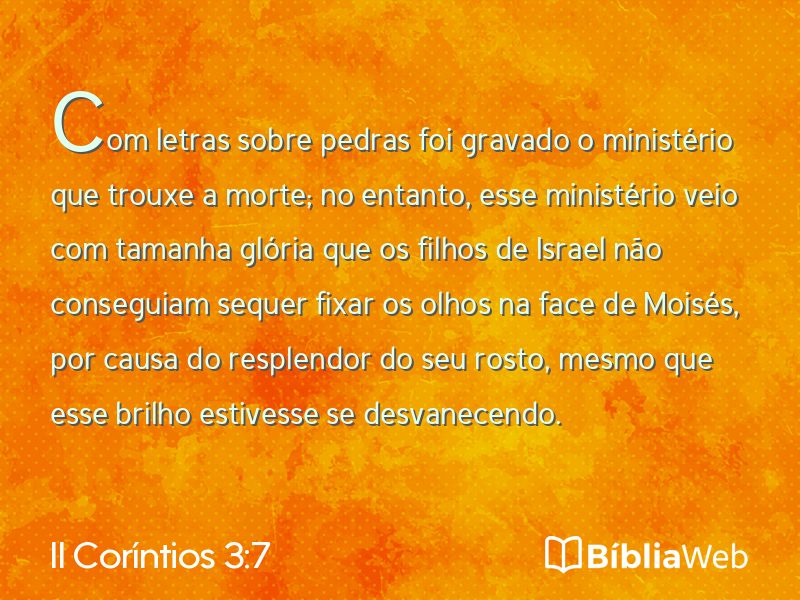 II Coríntios 3:7 em imagem para compartilhar