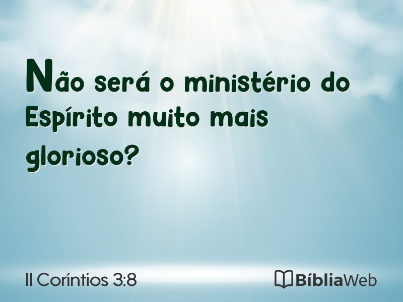 II Coríntios 3:8 em imagem para compartilhar