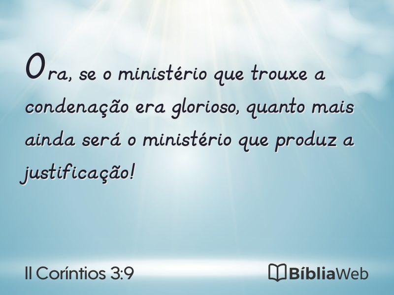 II Coríntios 3:9 em imagem para compartilhar