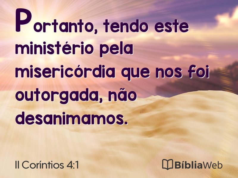 II Coríntios 4:1 em imagem para compartilhar