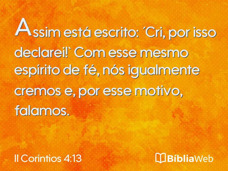 II Coríntios 4:13 em imagem para compartilhar