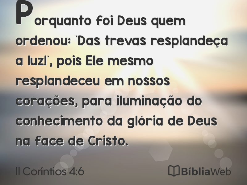II Coríntios 4:6 em imagem para compartilhar