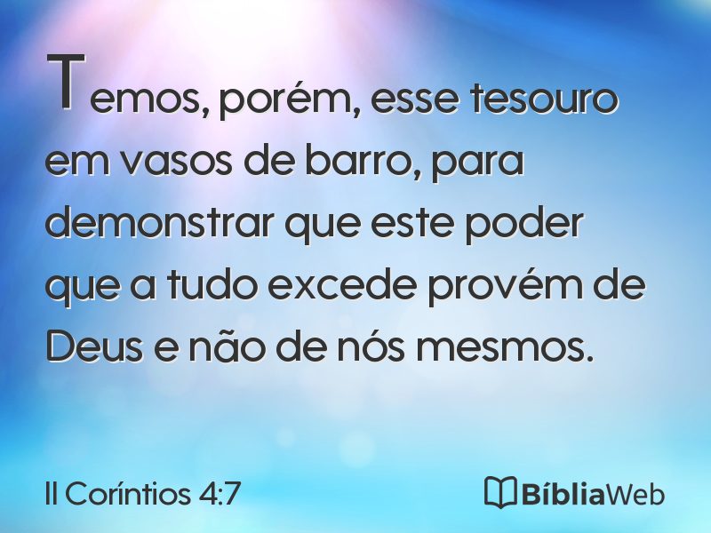 II Coríntios 4:7 em imagem para compartilhar