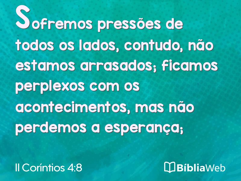 II Coríntios 4:8 em imagem para compartilhar